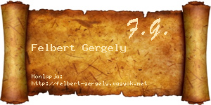 Felbert Gergely névjegykártya